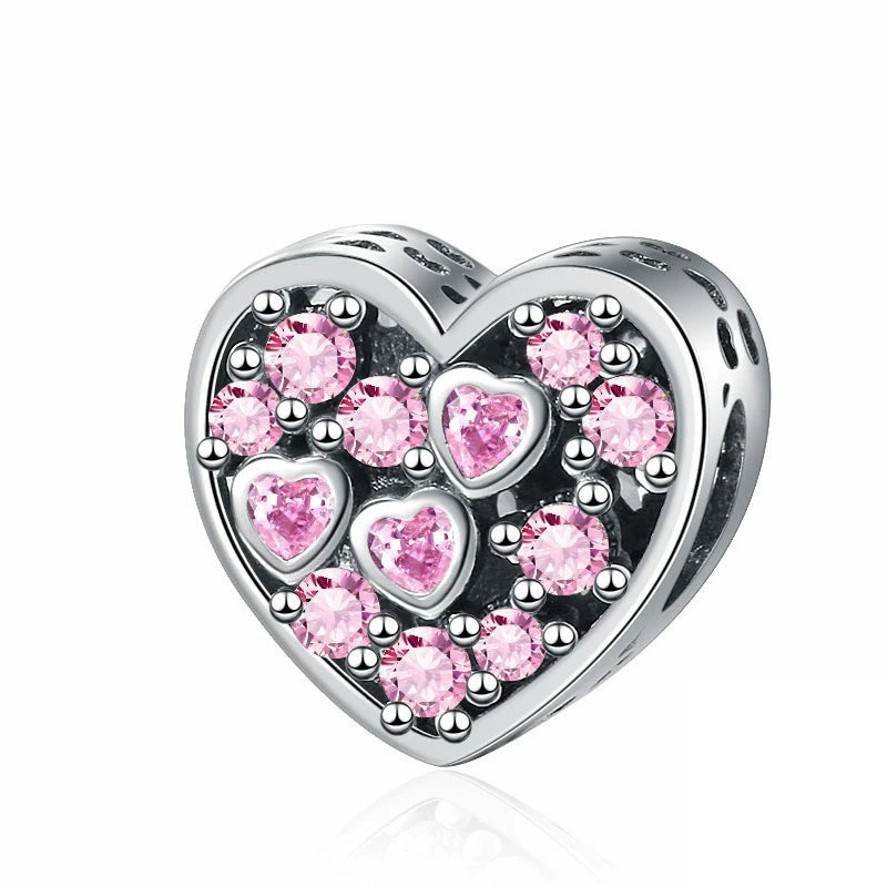 Hot Pink Murano Glass Charm Bead For 925 Bracelet Pendant