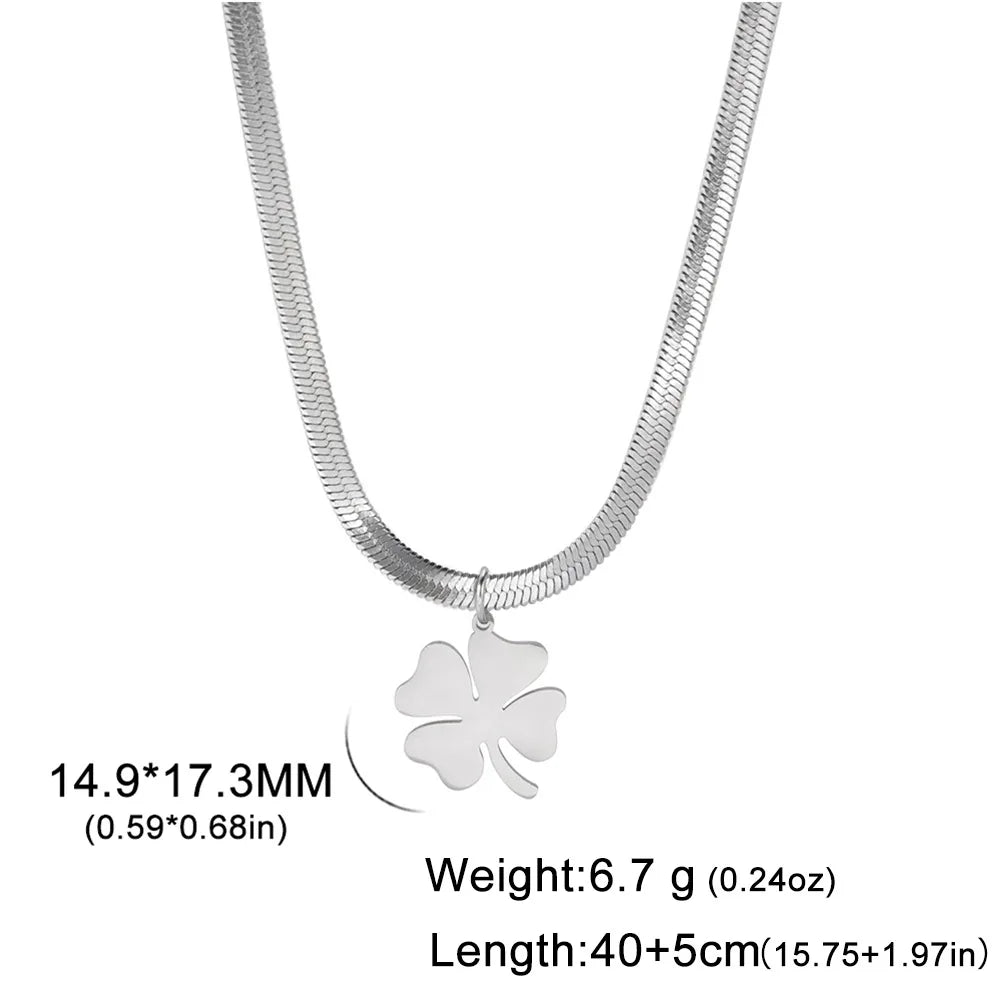 Hipee Lucky Snake Bone Jewelry Set for Women Stainless Steel Necklace Bracelet Earrings
