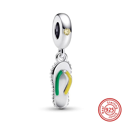 925 Silver Fruit Ice Cream Coffee Cup Beads For Bracelet