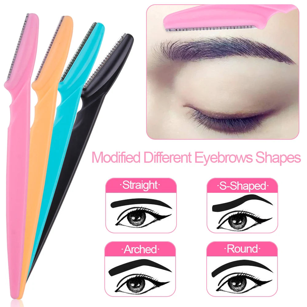 Portable 3/4/10Pcs Eyebrow Trimmer Face Blade Shaver Tools
