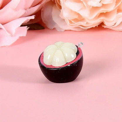 10 Piece 3D Simulated Fruit Flat Back Charms for DIY Jewelry Earrings Bracelets and Hairpins
