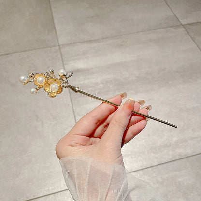 Elegant Chinese Tassel Hair Stick Floral Design Hairpin for Women