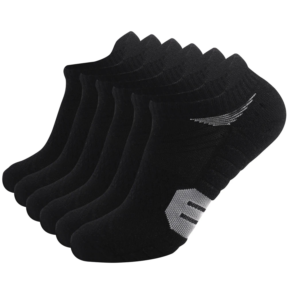 6 Pairs Men Sports Running Heavy Cushion Anti Slip Socks