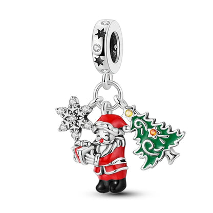 2025 Sterling Silver Christmas Charm Beads for Bracelets and Pendants KTC1382