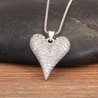 Retro Love Heart Pendant Necklace for Women and Men - Adjustable Valentine's Day Choker Jewelry Gift