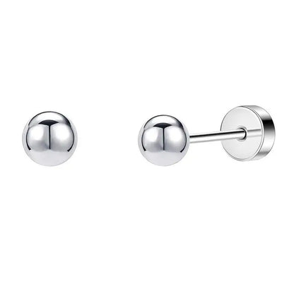 2PCS Set Stainless Steel Heart Moon Stud Earrings for Women Trendy Ear Tragus Cartilage Body Piercing