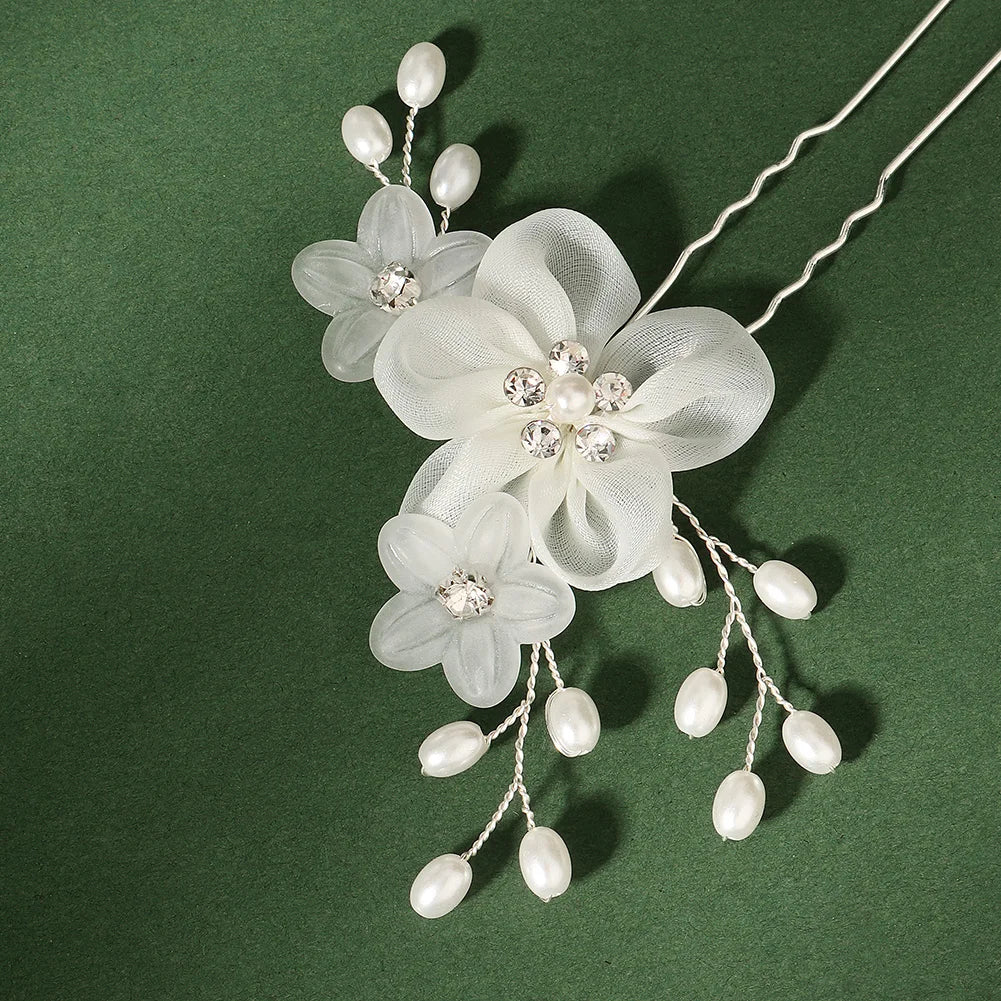 Elegant Bridal Flower Hair Comb Set Handmade Wedding Hair Accessories For Women