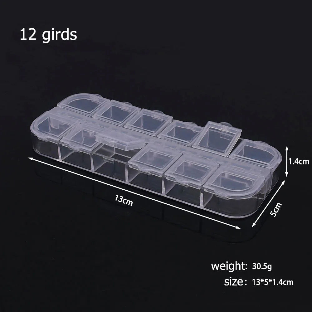 Ultimate Jewelry Organizer 6-32 Compartment Plastic Storage Box with Dividers for Beads and Crafts 12 girds seprately