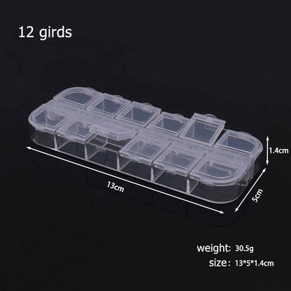 Ultimate Jewelry Organizer 6-32 Compartment Plastic Storage Box with Dividers for Beads and Crafts 12 girds seprately