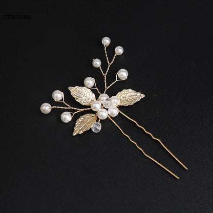 Elegant Pearl Flower Wedding Hairpin Comb Set for Brides