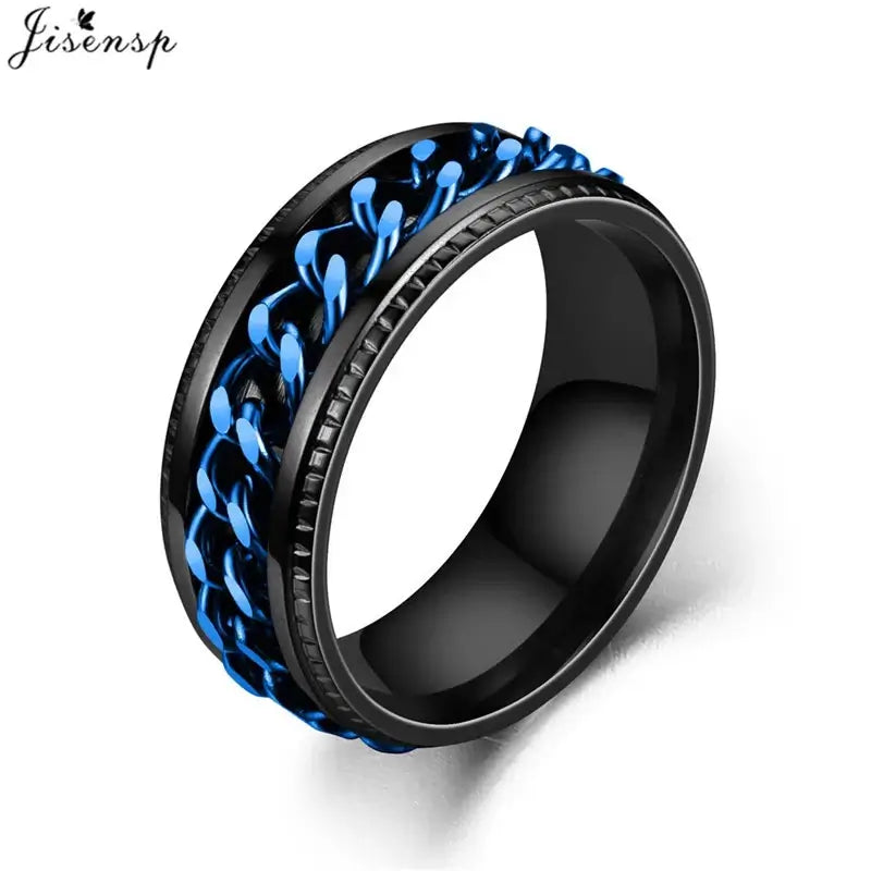 Stainless Steel Spinner Chain Anxiety Rings for Men and Women 544