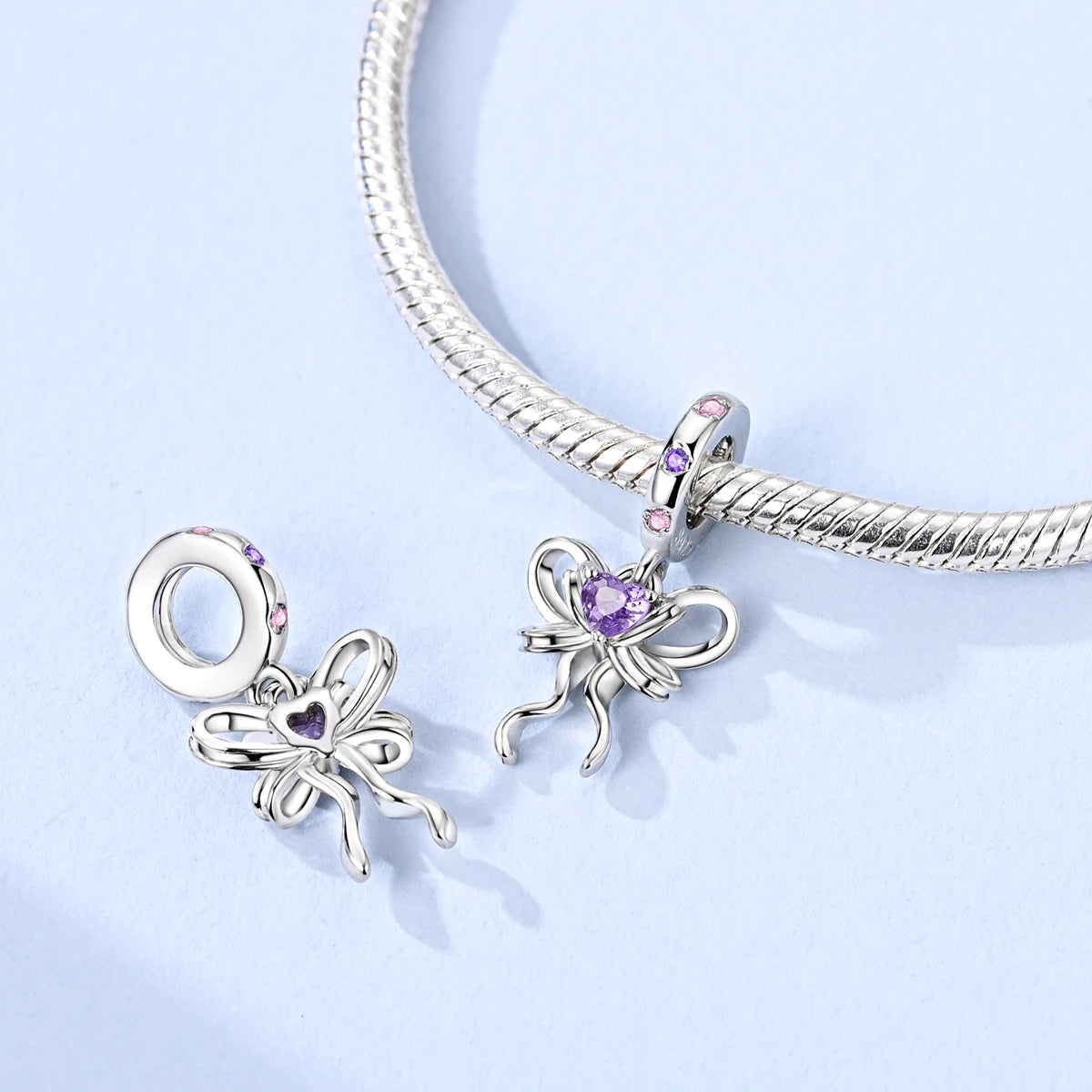 Sterling Silver Charms Set for DIY Pendant Bracelets Creative Jewelry Collection