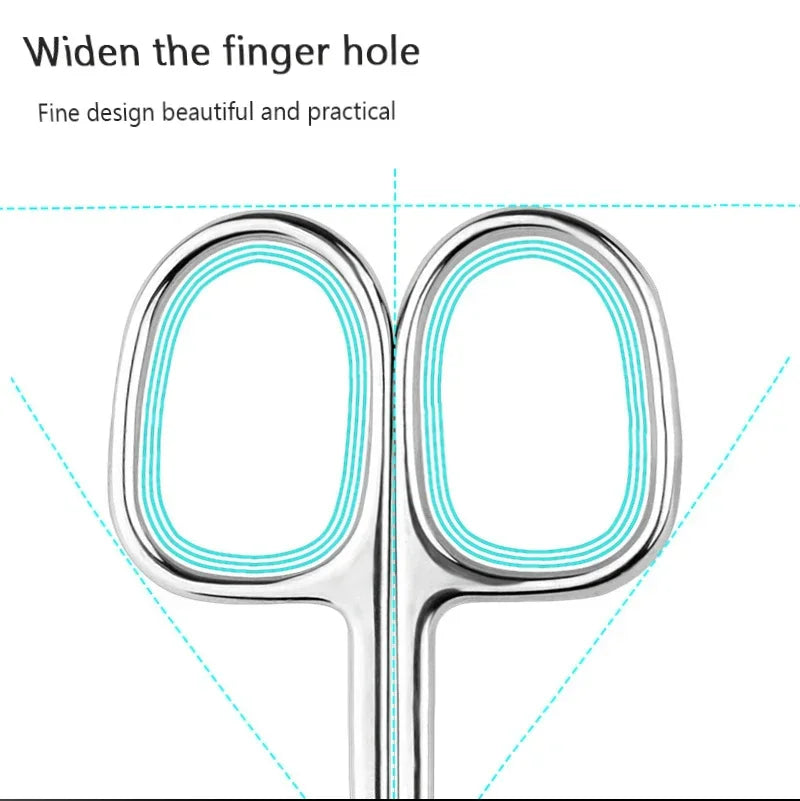 Stainless Steel Curved Tip Thin Blade Cuticle Scissors Nail Clippers Trimmer