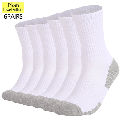 6 Pairs Unisex Hiking Socks Mid Crew Anti Slip Cushioning