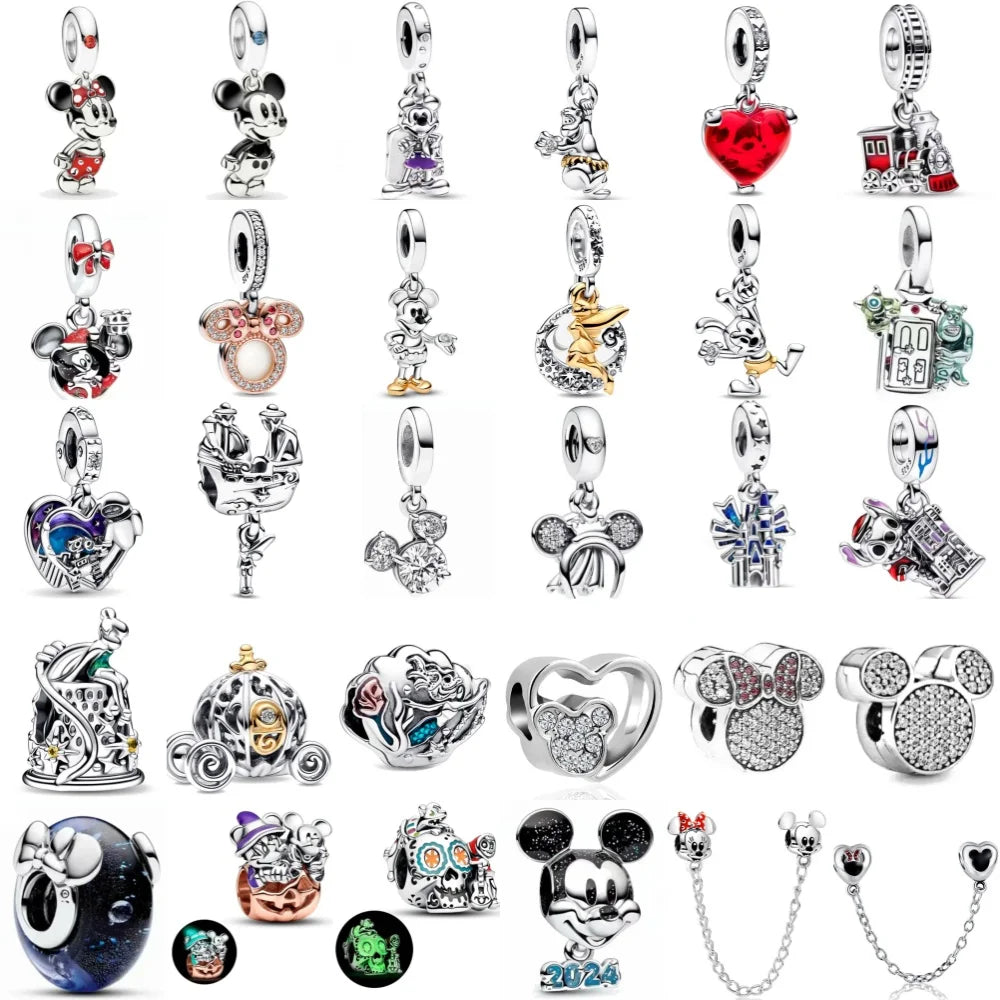 Exquisite 925 Silver Shell Bead Mouse Pendant for European Bracelets – DIY Jewelry Accessory with Zircon