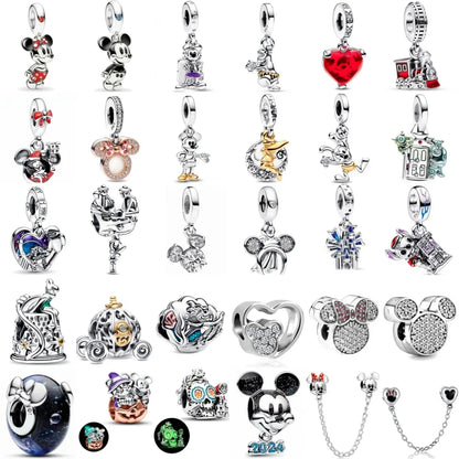 Exquisite 925 Silver Shell Bead Mouse Pendant for European Bracelets – DIY Jewelry Accessory with Zircon