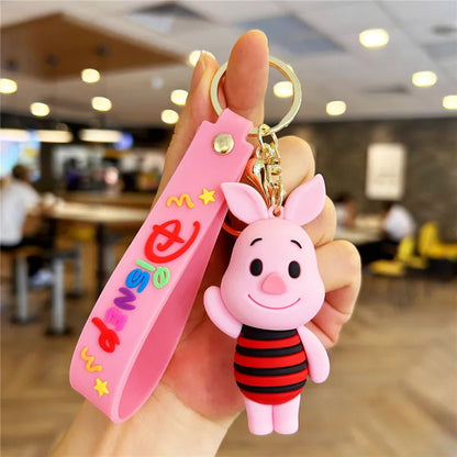 Kawaii Anime Disney Keychain Set Featuring Mickey Mouse, Minnie, Lilo & Stitch