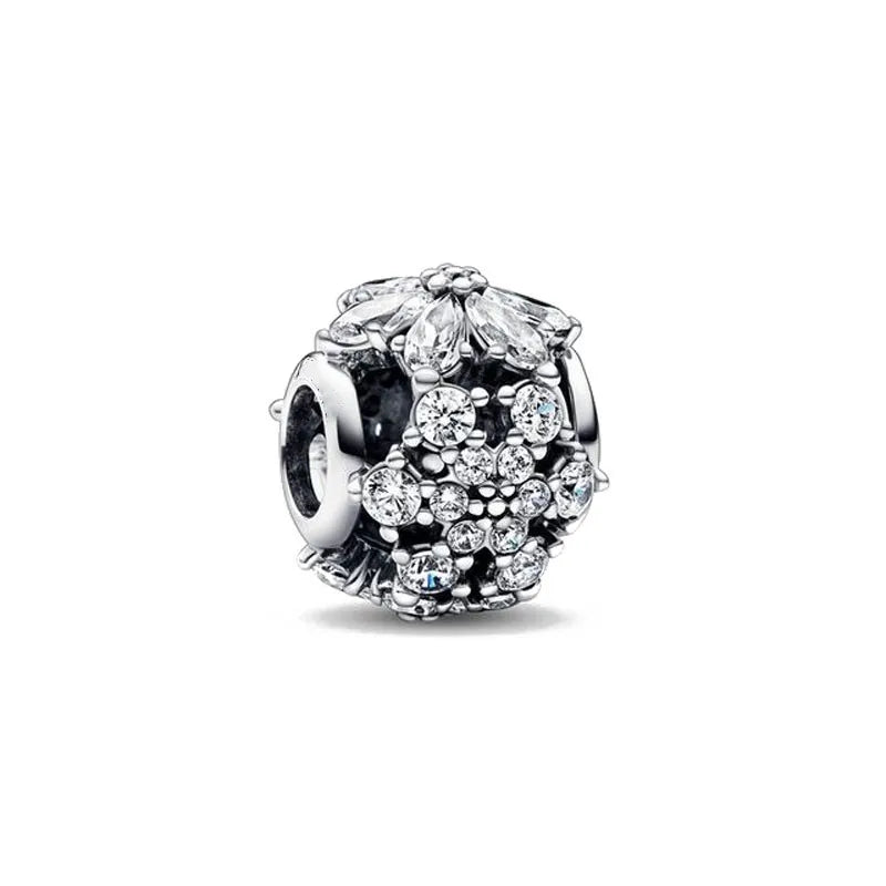 European Zircon Charm Beads 925 Silver Pendant Necklace for Women Gift P1280