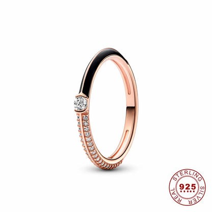 Hot Sale Original 925 Sterling Silver Tiara Heart Sparkling Wedding Ring for Women with Crystals PAR301