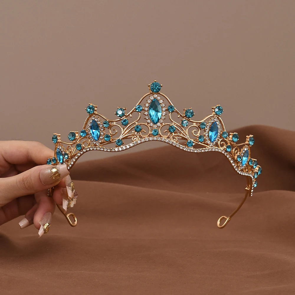Radiant Princess Crystal Crown Headband for Bridal and Prom Elegance