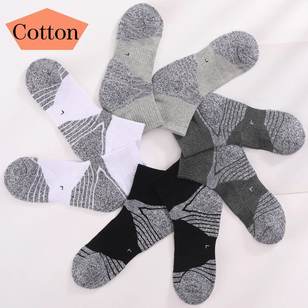 3 Pairs Unisex Thick Sole Moisture Wicking Running Socks