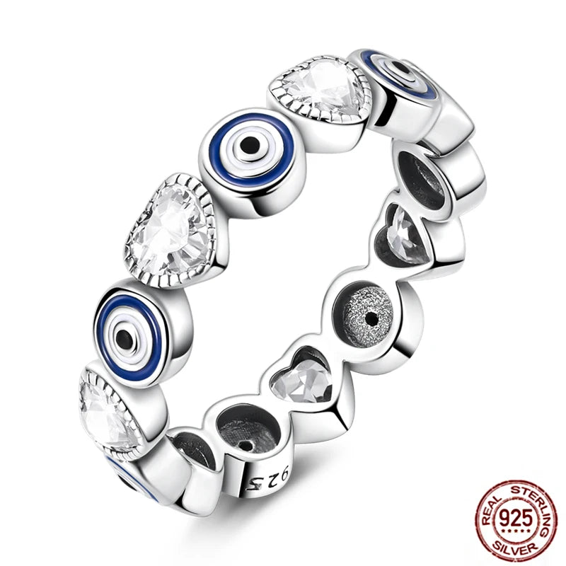 Hot Blue Zircon Ring for Women in 925 Sterling Silver Sparkling Star and Moon Design Elegant Wedding Jewelry LLTR115