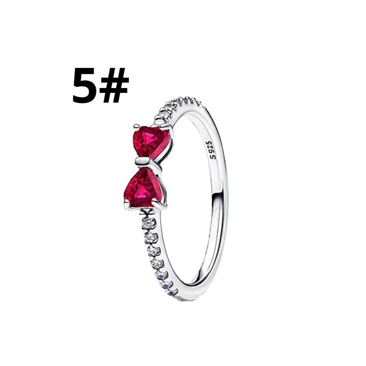 925 Sterling Silver Colorful Zircon Bow Tie Jewelry Set for Women Elegant DIY Fine Gift