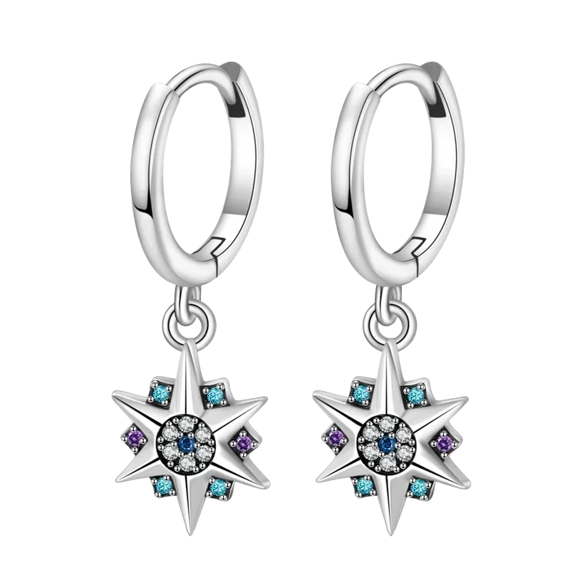 Luxury 925 Sterling Silver Chunky Hoop Earrings with Big Heart Zircon Accents for Women Wedding Party Jewelry Gifts