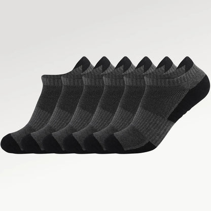 6 Pairs Unisex Cushioned Terry Crew Socks Anti Slip