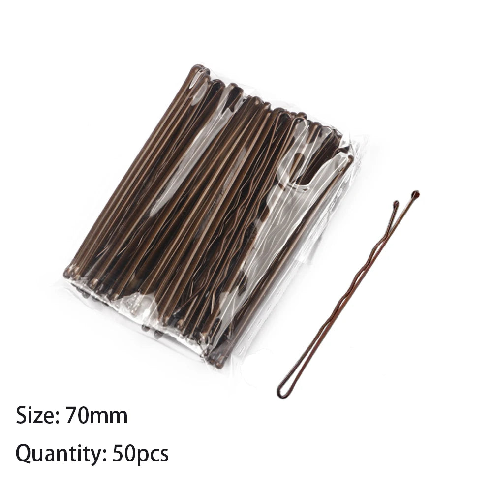Elegant Bridal U-Shape Hair Pins Set - 50pcs Decorative Clips for Women and Girls