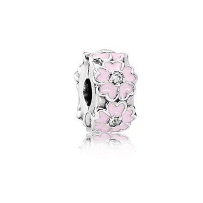 Hot Pink Murano Glass Charm Bead For 925 Bracelet Pendant
