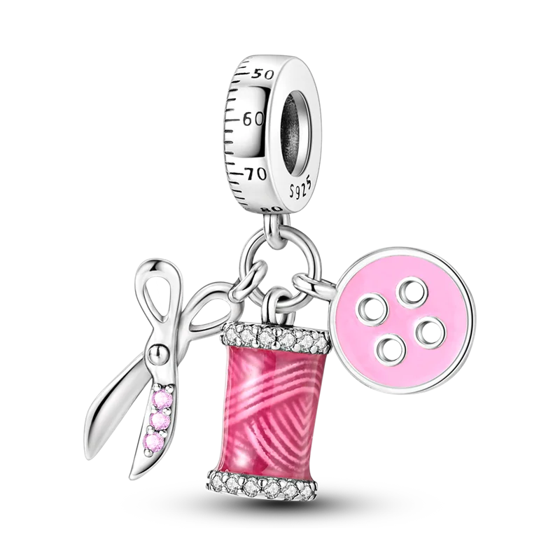 Pink Butterfly Luminous Firefly Dangle Charms 925 Sterling Silver Beads for DIY Jewelry KTC833