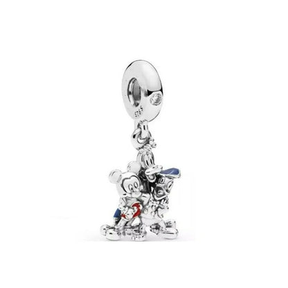 Exquisite 925 Silver Heart-Shaped Beads with Deer Pendant for European Bracelets DIY Jewelry