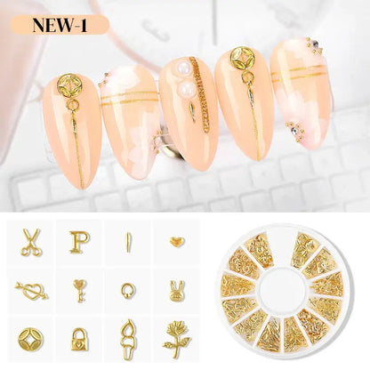 Resin Filling Metal Rivet Moon Stars Nail Art Decorations Mixed Beach Ocean Style Jewelry DIY Charms XY-NEW-1