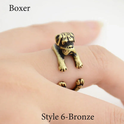 Vintage Labrador Retriever Wrap Ring Adjustable Fashion Jewelry for Women and Men