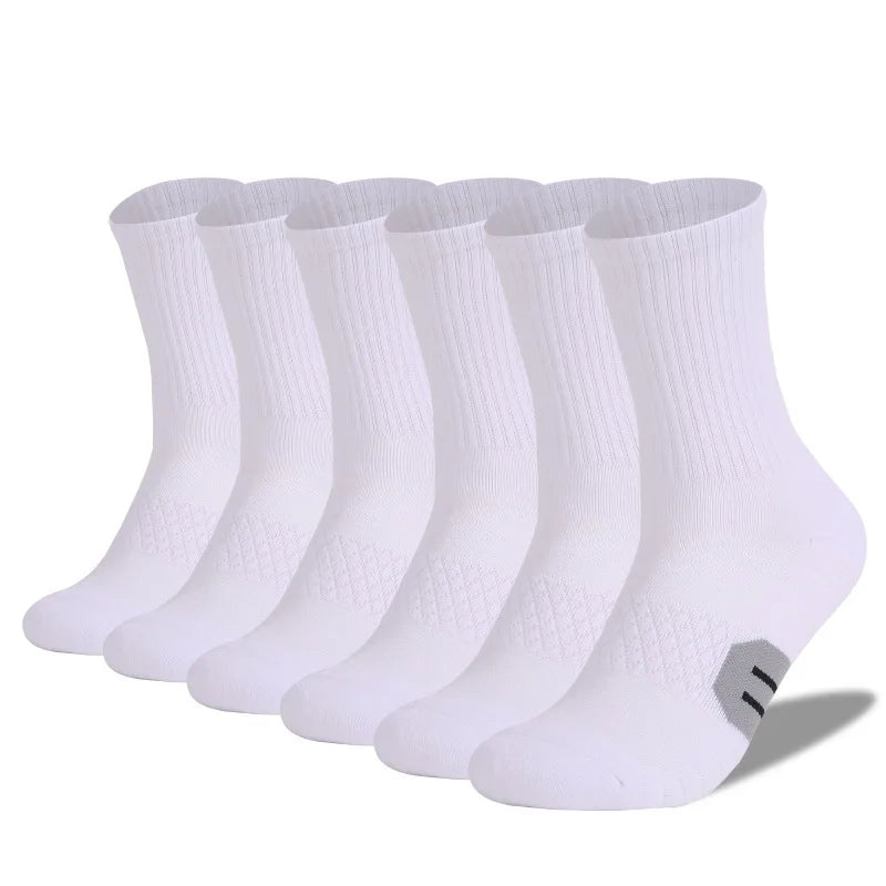 6 Pairs Unisex Heavy Cushion Hiking Socks Cotton Anti Odor