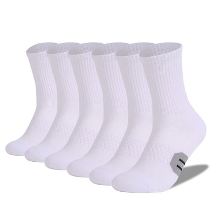 6 Pairs Unisex Heavy Cushion Hiking Socks Cotton Anti Odor