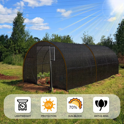 Black Shade Cloth Sunblock Mesh Cover 75 Percent UV Protection Taped Edge with Grommets for Pergola Greenhouse Garden Patio and Canopy