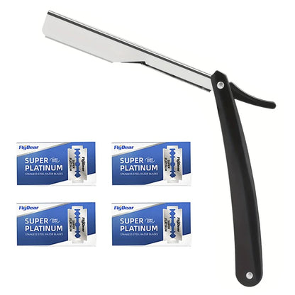 Manual Shaver for Men Stainless Steel Safety Razor Barbershop Quality Easy to Use with Replacement Blades