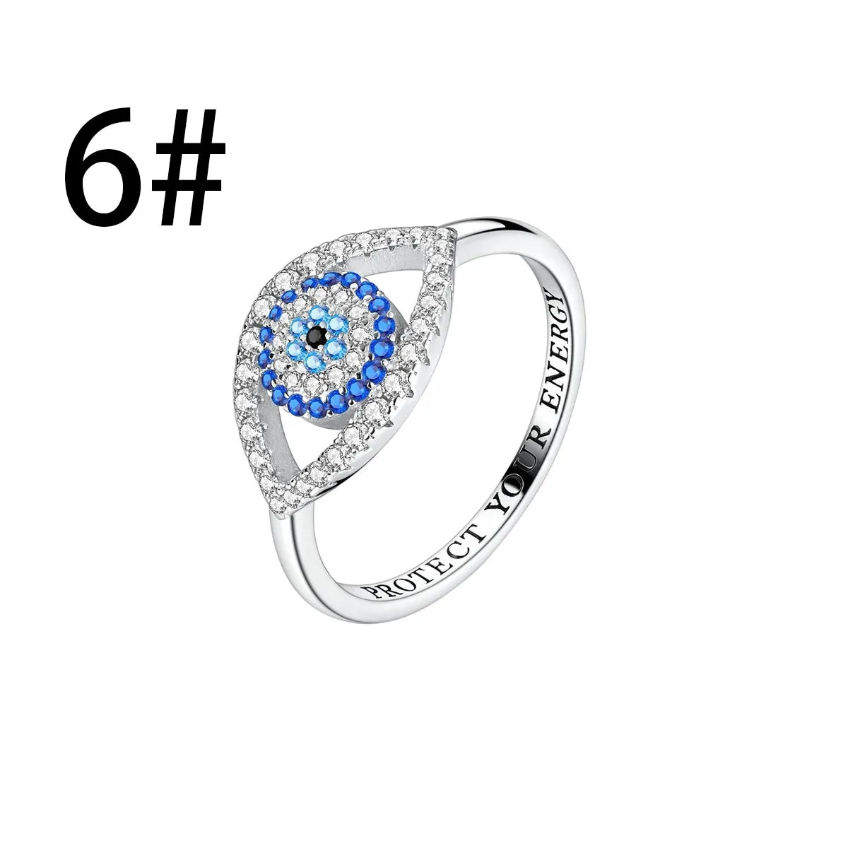 925 Sterling Silver Blue Evil Eye Jewelry Set With Zircon Charms Pendant Ring Earrings For Bracelet Necklace Gift