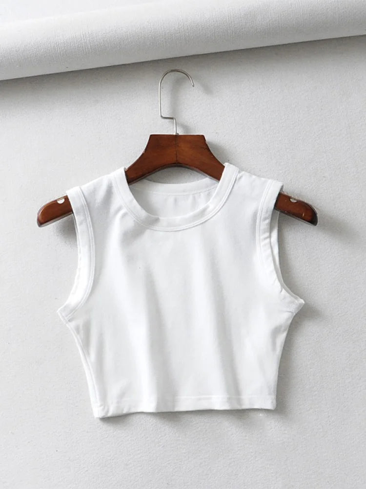 Summer Vintage White Crop Tops Women Biker Punk Sexy Tank