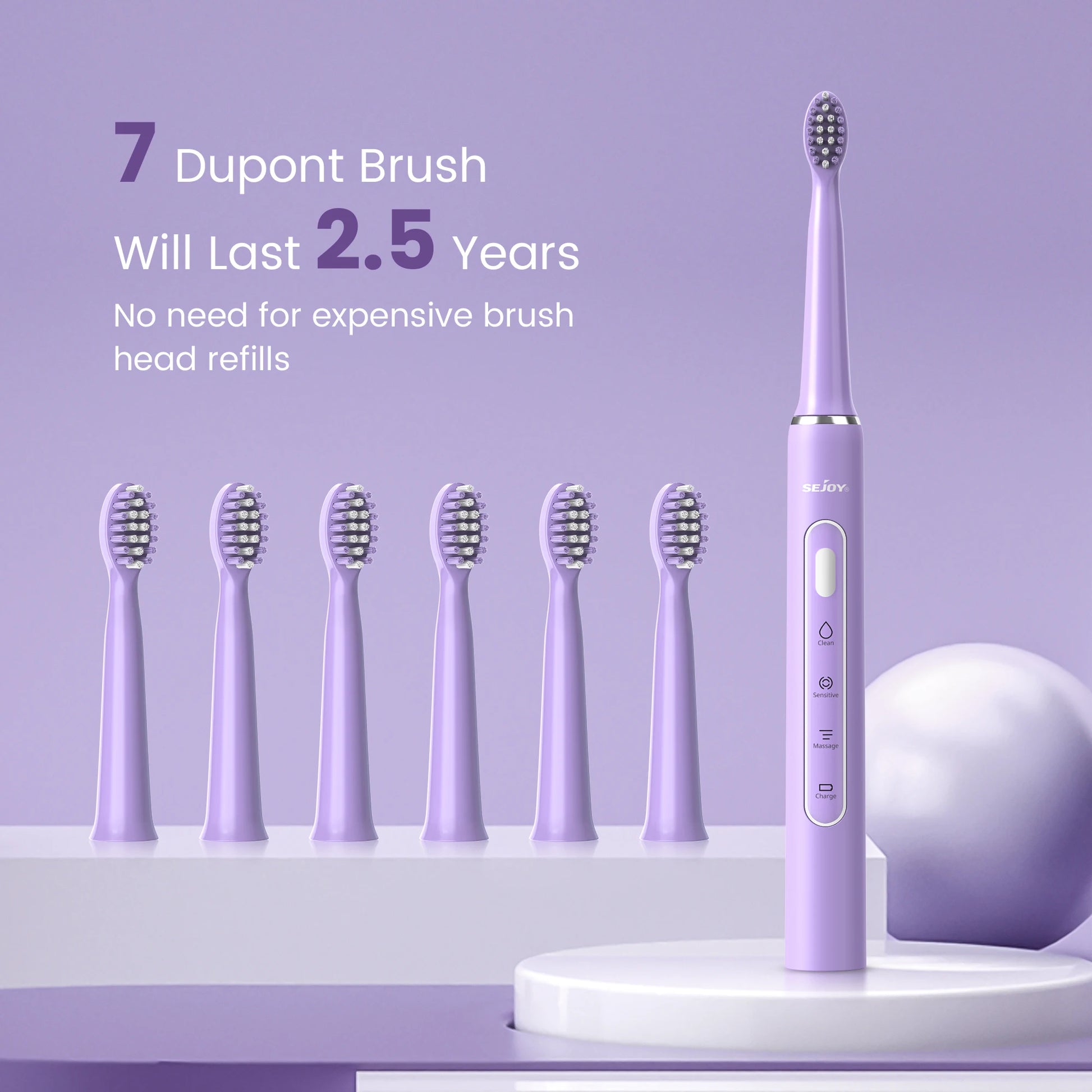 SEJOY Oral Cleaning Sonic Electric Toothbrush IPX7 3 Modes