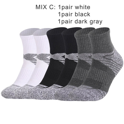 3 Pairs Unisex Thick Sole Moisture Wicking Running Socks