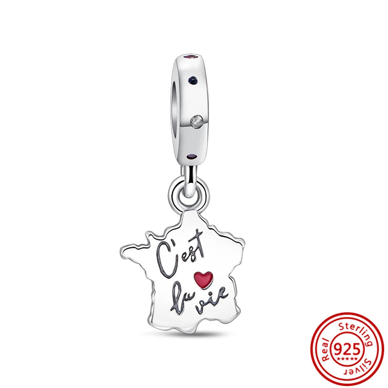 925 Silver Lucky Crown Butterfly Heart Family Tree Beads