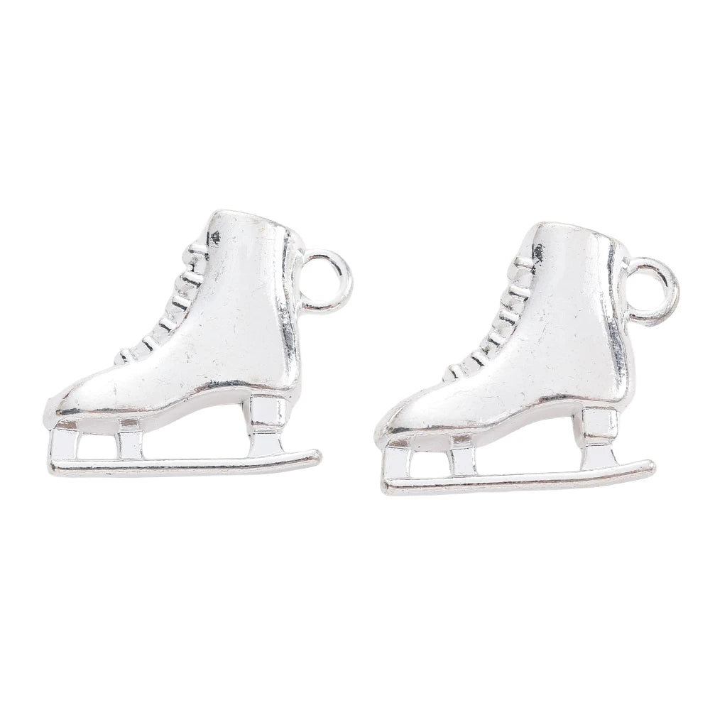 Vintage Zinc Alloy Shoe Charms Set for DIY Jewelry Making - 8 Pieces
