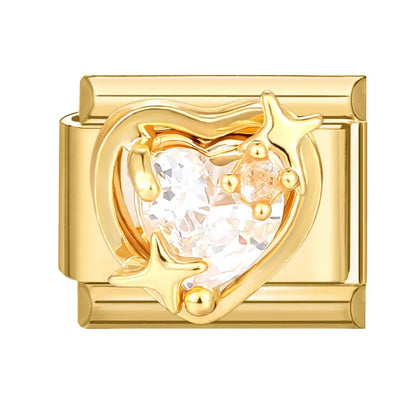 Golden Charm Italian Links for DIY Stainless Steel Bracelet Making