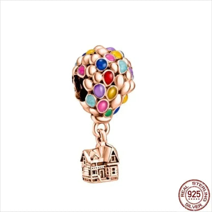 925 Silver Rose Gold Family Tree Heart Beads Charm for Women DIY Necklace Bracelet Jewelry Gift