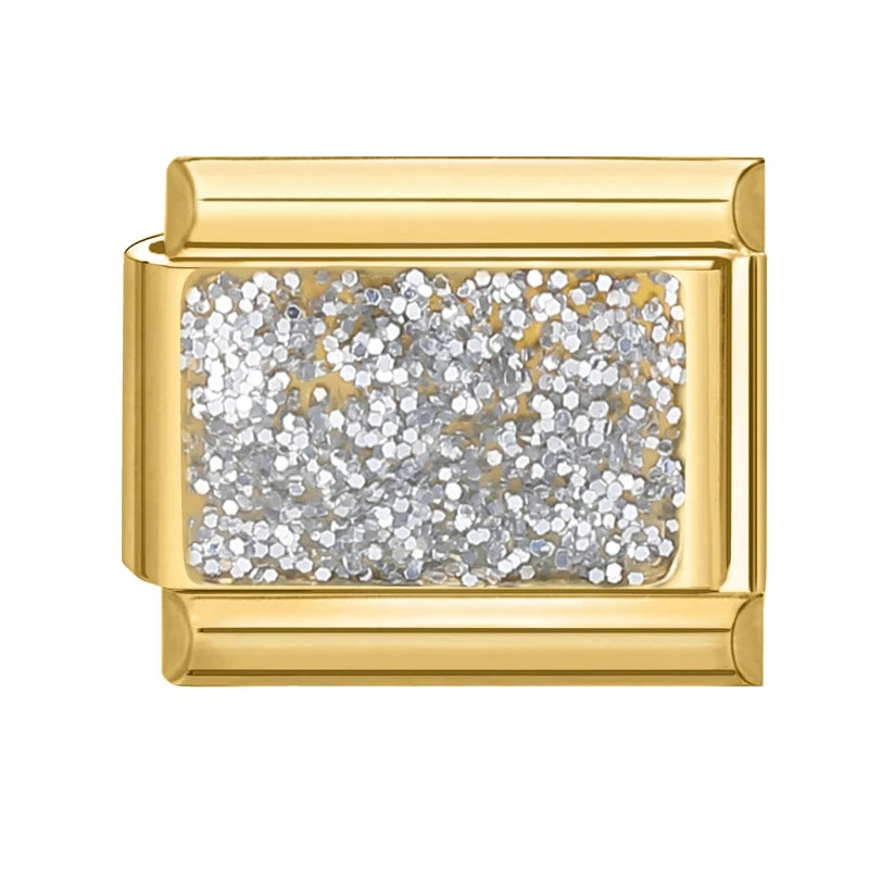 Golden Charm Italian Links for DIY Stainless Steel Bracelet Making