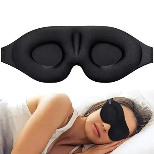 3D Contoured Sleep Mask for Men and Women Perfect Light Blocking Blindfold for Deep Rest