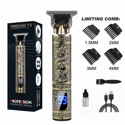 V-Vimika T9 Electric Hair Clipper with LCD Display Stainless Steel Precision Trimmer for Men Fast Charging Wet and Dry Use